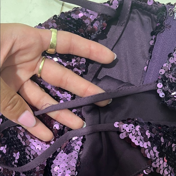 Hot Miami Styles Homecoming Glittering Purple Mini Dress - Picture 5 of 7